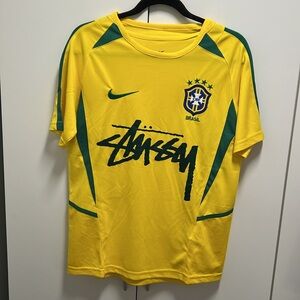 Stussy Nike Brazil Yellow Soccer Football Jersey NWT